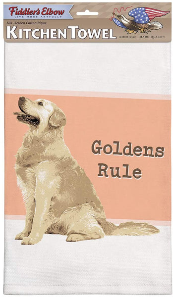 Fiddler's Elbow Golden Retreiver Dog Kitchen Towel