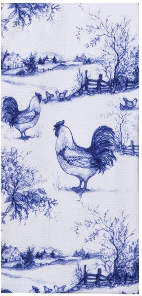 Kay Dee Designs Blue Rooster Toile Dual Purpose Towel