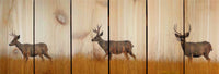Deer Bucks Stags Wall Hanging Cedar Board Gizaun Art. Wood Art™ 33 by11