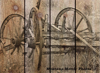 Rustic Wagon Western Photo Picture Wall Hanging Cedar Board