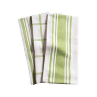 KAF Home Centerband/Basketweave/Windowpane - Set of 3 Kitchen Towels (Sprout)